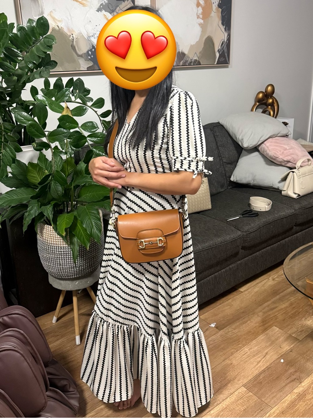 Genuine Italian Cowhide Leather Crossbody Bag in Cognac Brown